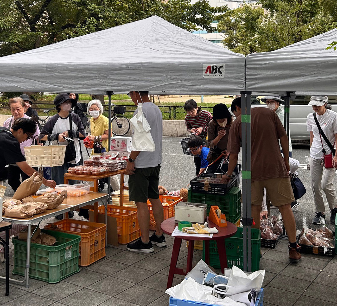 京町堀土曜朝市風景